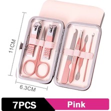 Danlu Pink-7pcs Tırnak Makası Seti Tırnak Kesme Pensesi Manikür Kesiciler Seyahat Tırnak Kesme Giyotin Ayak Tırnağı Pense Pense Pedikür Aracı (Yurt Dışından)