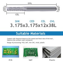 2Liyao 3.175X0.8X5.5X38L 1 Adet 3.175MM 4mm 6mm 8mm Karbür Tungsten Mısır Kesici Kesme Pcb Freze Uçları Freze Cnc Freze Uçları Oyma Makinesi (Yurt Dışından)