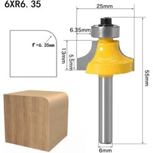 2Liyao 6xr6.35 1 Adet 6mm Saplı Köşe Yuvarlak Yönlendirici Bit ile Bearingfreze Kesici Ahşap Ahşap Tungsten Karbür (Yurt Dışından)