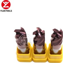 2Liyao D4R0.2-D4-50L-4T Yuzetools Cnc HRC55 4 Flüt Bull Burun Katı Karbür Parmak Freze Radyo Köşesi ile Genel Freze Kesici Materail R0.2 R0.5 R1.0 (Yurt Dışından)