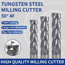 2Liyao 4f D1XD4X50L 5 Adet End Mill HRC50 4 Flüt 4mm 6mm 10MM 16MM 20MM Alaşım Karbür Freze Tungsten Çelik Freze Kesici End Mill Cnc Aracı (Yurt Dışından)