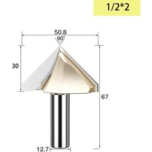 2Liyao V00101 Tideway 90 Derece V Tipi Ağaç Işleme Freze Kesici Karbür Cnc Router Bit V Oluk Ahşap Mdf Kesme Planya Gravür (Yurt Dışından)