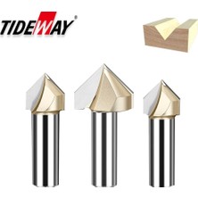 2Liyao V00101 Tideway 90 Derece V Tipi Ağaç Işleme Freze Kesici Karbür Cnc Router Bit V Oluk Ahşap Mdf Kesme Planya Gravür (Yurt Dışından)