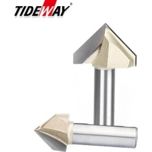 2Liyao V00101 Tideway 90 Derece V Tipi Ağaç Işleme Freze Kesici Karbür Cnc Router Bit V Oluk Ahşap Mdf Kesme Planya Gravür (Yurt Dışından)