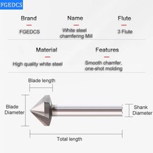 2Liyao 10.4XR90XD8X50L 3 Flüt Pah Bit Hss 90 Derece Paslanmaz Çelik Alüminyum Alaşımlı Havşa Pah Kırma Aracı Matkap Uçları 6.3-60MM End Mill (Yurt Dışından)