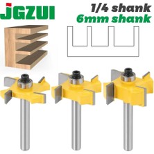 2Liyao 3 Adet 6.35MM Sap 6mm 1/4 Inç Sap T Tipi Rulmanlar Ahşap Freze Kesicisi Endüstriyel Sınıf Rabbeting Bit Ağaç Işleme Aleti Freze Uçları Ahşap (Yurt Dışından)