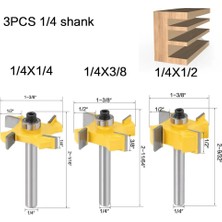 2Liyao 3 Adet 6.35MM Sap 6mm 1/4 Inç Sap T Tipi Rulmanlar Ahşap Freze Kesicisi Endüstriyel Sınıf Rabbeting Bit Ağaç Işleme Aleti Freze Uçları Ahşap (Yurt Dışından)