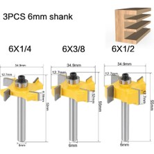 2Liyao 3 Adet 6.35MM Sap 6mm 1/4 Inç Sap T Tipi Rulmanlar Ahşap Freze Kesicisi Endüstriyel Sınıf Rabbeting Bit Ağaç Işleme Aleti Freze Uçları Ahşap (Yurt Dışından)