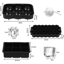 6-Izgara Buz Kek Büyük Buz Küpü Tepsileri Dondurucu Için Silikon Buz Küpü Kalıpları Viski Buz Kalıp Topu Yeniden Kullanılabilir Elmas Buz Kalıp Mutfak Aksesuarları (Yurt Dışından)