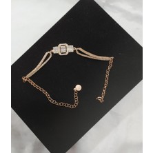 Firuze Gümüş Beyaz Baget Taşlı Gümüş Bileklik