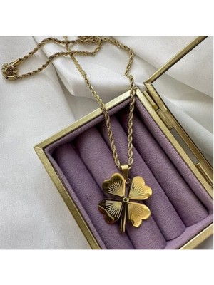 Stainless Steel Çelik Yonca Kolye