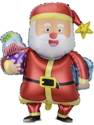 Parti Sürprizi Noel Baba Şekilli Folyo Balon 1 Adet