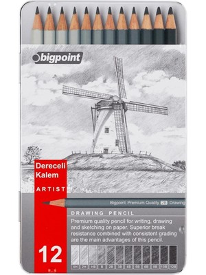 Bigpoint Dereceli Kalem 12'li Metal Kutu