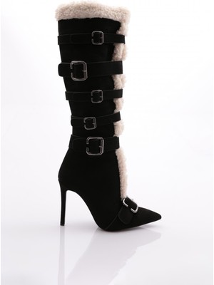 DGN 1121 Kadin Kemerli Topuklu Çizme