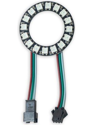 Kaled Ring Halka LED 16 Bit WS2812B 16 LED Argb Neopixel Adreslenebilir 5 Volt Soketli