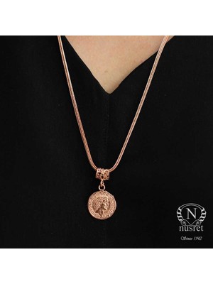 925 Ayar Rose Gümüş Antonius Madalyon Kolye