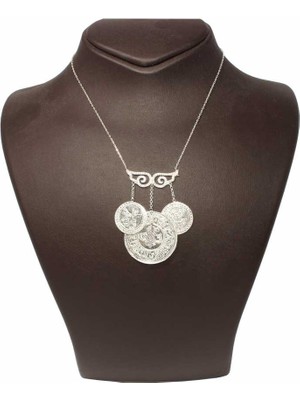 925 Ayar Gümüş Melek Kanadı Mahmudiye Paralı Kolye