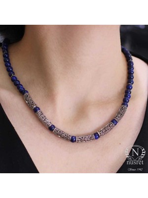 925 Ayar Gümüş Lapis Taşlı Kolye