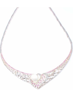 925 Ayar Gümüş Ajurlu Kalp Modeli Kolye