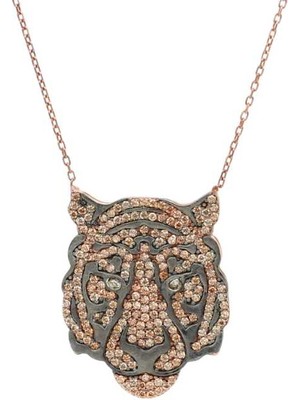 Kaplan Gümüş Kolye