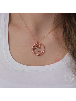 925 Ayar Rose Gümüş Oğlak Burcu Kolye