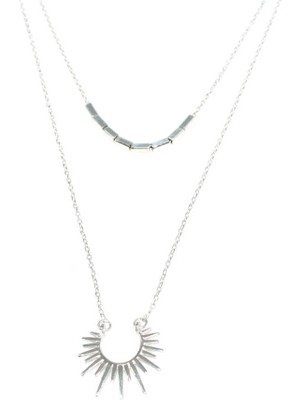 925 Ayar Gümüş Güneş ve Çubuk Kolye