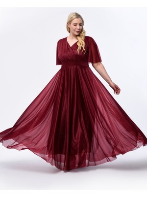 Işıltı Abiye Işıltı Simli Tül Abiye Kadın Uzun Elbise Düğün Nişan Kına Mezuniyet İçin Şık Stil