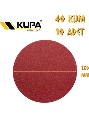 Kupa Hırdavat Kupa Yuvarlak Cırt Zımpara 180 mm - P40 Kum - 10 Adet