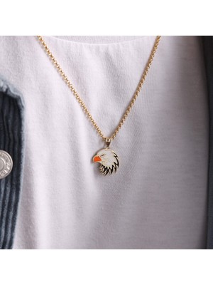 Sembol Gold Altın Erkek Kolye Kartal Tasarım Doç Zincir