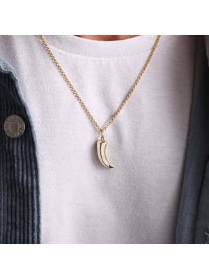 Sembol Gold Altın Erkek Kolye Fil Dişi Tasarım Doç Zİncir