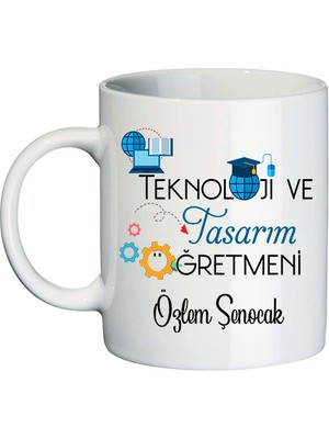 Biresimden Teknoloji ve Tasarım Öğretmenine Hediye Isim Baskılı Kupa Bardak - Öğretmenler Günü Hediyesi