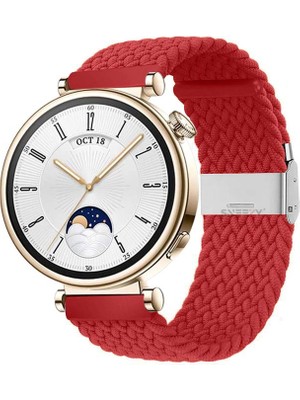 Sneezy Huawei Watch Gt 4 41MM Ile Uyumlu 18MM Metal Klips Solo Fiberlink Örgü Kordon