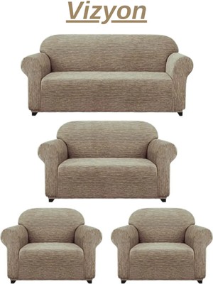 Elhoş 3+2+1+1 Dokuma Jakar Koltuk Örtüsü. Lastikli, Esnek, Yıkanabilir Koltuk, Kanepe, Çekyat Örtüsü