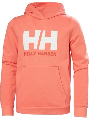 Helly Hansen Düz Kız Çocuk Pembe Sweatshırt HHA.41677 Jr Logo Hoodıe 2.0