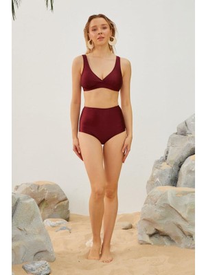 Starinci Mayo Starinci Toparlayıcı Bikini Takımı Bordo Yüksek Bel