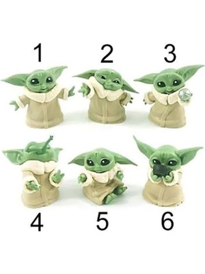 Hediye Vakti Star Wars 3D Baby Yoda Mini Figür 6 cm Yüksek Detaylı 1 Adet