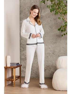Pierre Cardin  Penye Biyeli - Dantelli Pijama Takımı - 2200