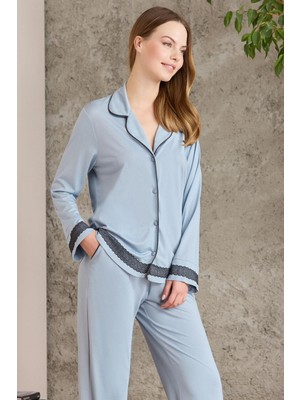 Pierre Cardin  Penye Biyeli - Dantelli Pijama Takımı - 2200