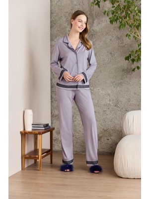 Pierre Cardin  Penye Biyeli - Dantelli Pijama Takımı - 2200