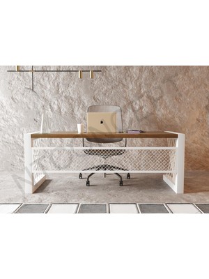 Ntconcept Alfa M10 Masif Ağaç Ofis Masası - Ebat Seçenekli