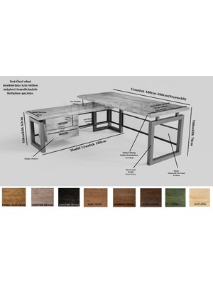 Ntconcept Loa Masif Ağaç Modüllü Ofis Masası - Ebat Seçenekli