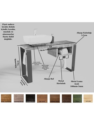 Ntconcept Sin Masif Ahşap Lavabo Dolabı Hilton