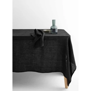 Zeren Home Polyester Keten Dertsiz Masa Örtüsü Siyah + 12 Peçete