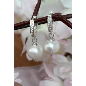 Crazy Takı Tasarım 925 Ayar Gümüş Hakiki Kültür Incisi Küpe