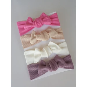 Swan Butik Kız Çocuk Bebek Bandana Toka Seti 4'lü Pembe Krem Bej Mürdüm