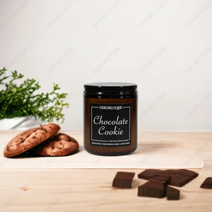 Çikolatalı Kurabiye Kokulu Bitkisel Doğal Soya Mumu Kavanoz Mum 200 gr