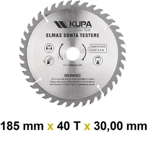 Kupa Hırdavat Kupa Ahşap Sunta Elmas Testere 185 mm x 40T x 30 Mm.