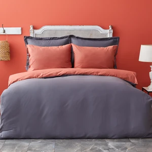 Karaca Home Basic Antrasıt-Terra Cota Tek Kişilik Nevresim Takımı