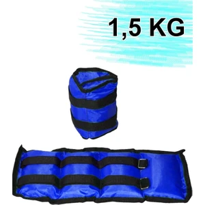 1,5 kg x 2 Adet El Ayak Ağırlığı Seti Kum Torbası 1.5 kg Kas Bilek Güçlendirici Ağırlık 1 Çift Mavi