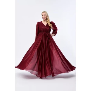 Işıltı Abiye Uzun Simli Tül Abiye